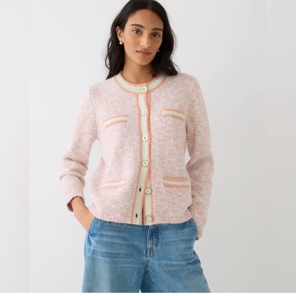 J. Crew Sweaters - NWOT J. Crew Marled Sweater Lady Jacket Cardigan Ice Pink